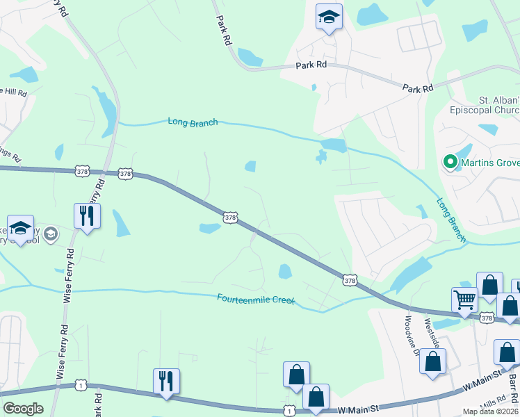 map of restaurants, bars, coffee shops, grocery stores, and more near 404 U.S. 378 in Lexington