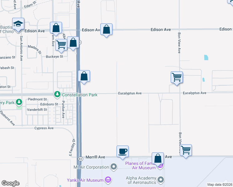 map of restaurants, bars, coffee shops, grocery stores, and more near in Ontario