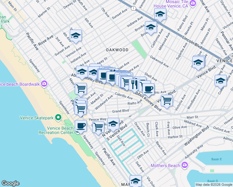map of restaurants, bars, coffee shops, grocery stores, and more near 509 Altair Place in Los Angeles