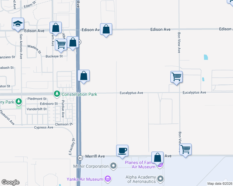 map of restaurants, bars, coffee shops, grocery stores, and more near in Ontario