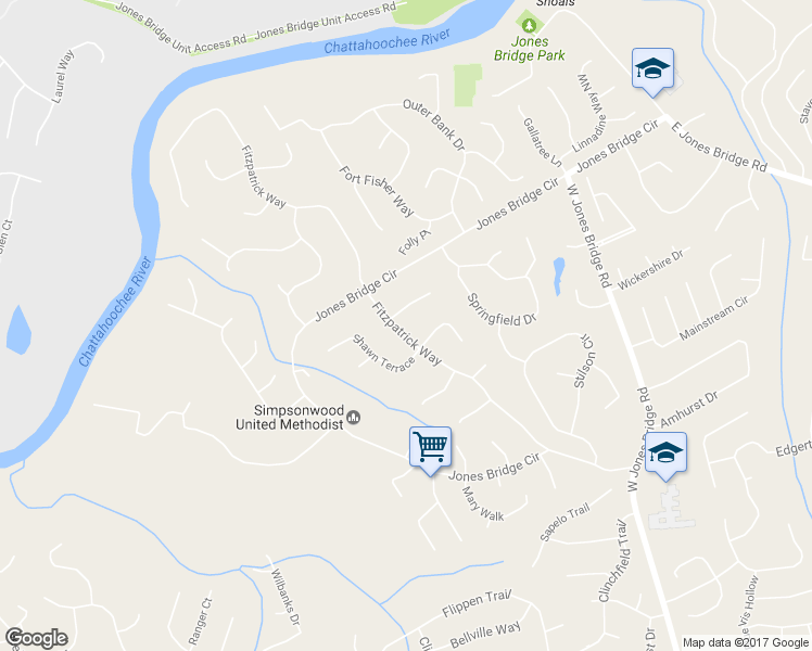 map of restaurants, bars, coffee shops, grocery stores, and more near 4443 Fitzpatrick Way in Norcross