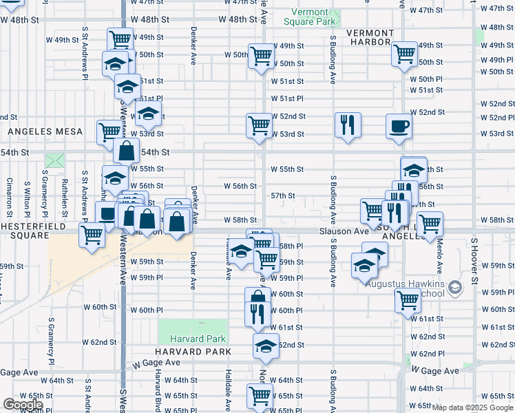 map of restaurants, bars, coffee shops, grocery stores, and more near in Los Angeles