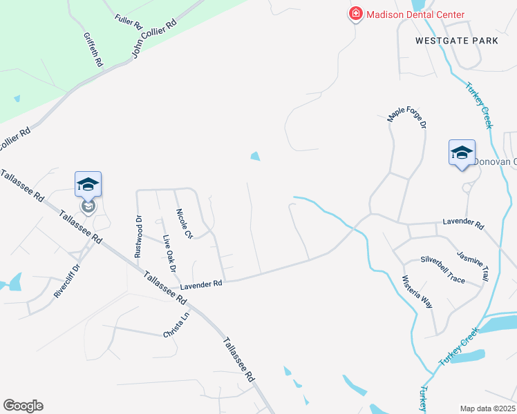 map of restaurants, bars, coffee shops, grocery stores, and more near 216 Lavender Lakes Drive in Athens