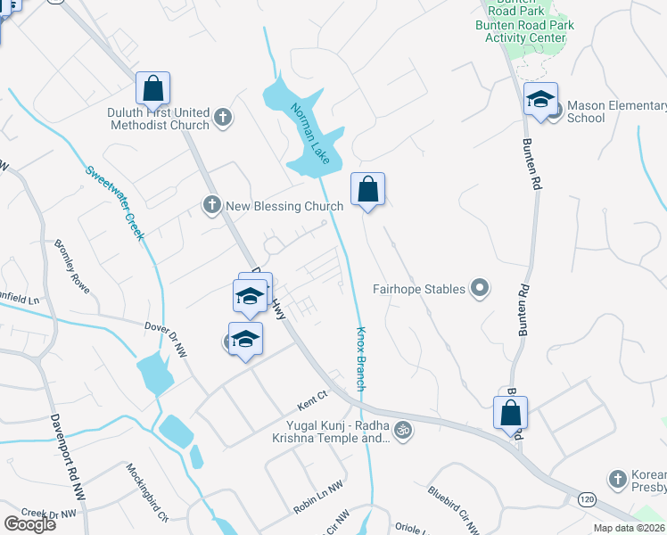 map of restaurants, bars, coffee shops, grocery stores, and more near 2978 Duluth Hwy in Duluth