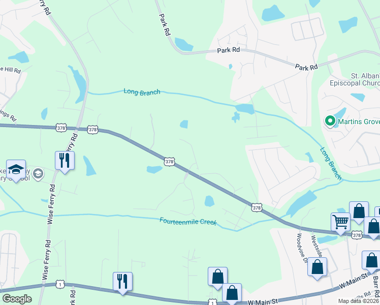 map of restaurants, bars, coffee shops, grocery stores, and more near 104 Mariners Creek Drive in Lexington