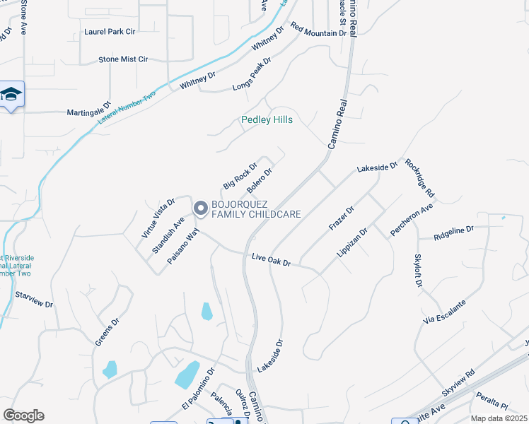 map of restaurants, bars, coffee shops, grocery stores, and more near 5408 Camino Real in Riverside