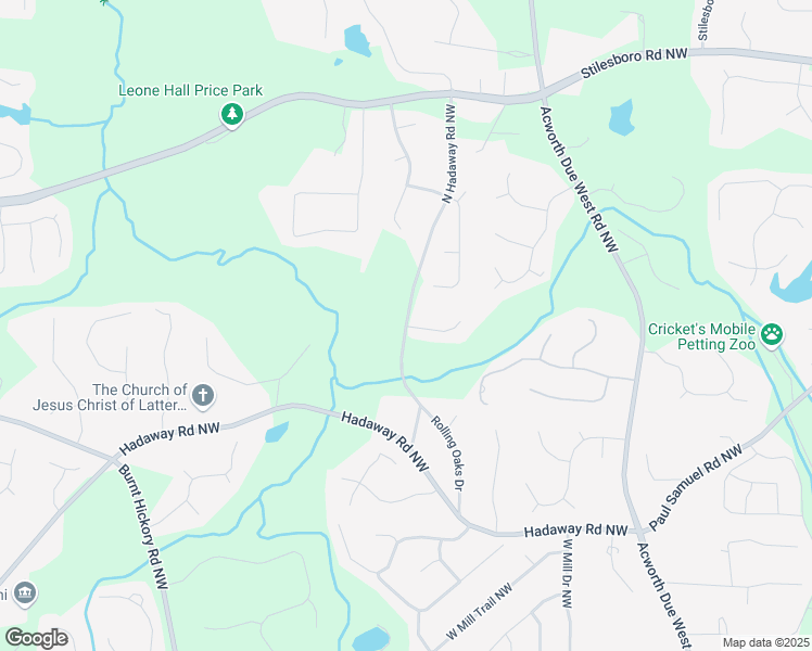 map of restaurants, bars, coffee shops, grocery stores, and more near 1546 North Hadaway Road Northwest in Kennesaw