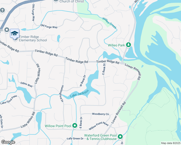 map of restaurants, bars, coffee shops, grocery stores, and more near 5368 West Bank Drive in Marietta