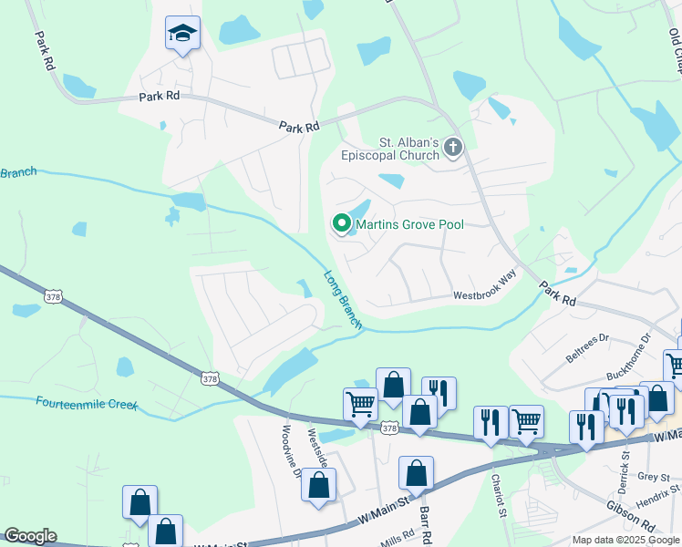 map of restaurants, bars, coffee shops, grocery stores, and more near 140 Tannock Court in Lexington