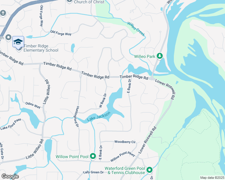 map of restaurants, bars, coffee shops, grocery stores, and more near 5368 West Bank Drive in Marietta