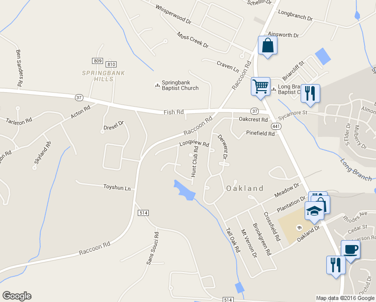 map of restaurants, bars, coffee shops, grocery stores, and more near 2416 Hunt Club Road in Sumter