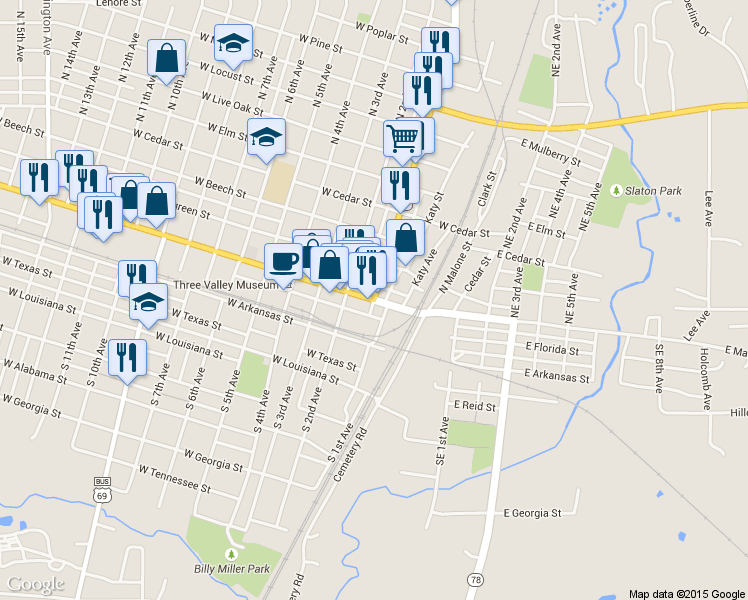 map of restaurants, bars, coffee shops, grocery stores, and more near in 