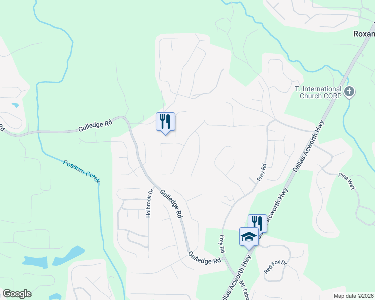 map of restaurants, bars, coffee shops, grocery stores, and more near 489 Peach Crossing Drive in Dallas
