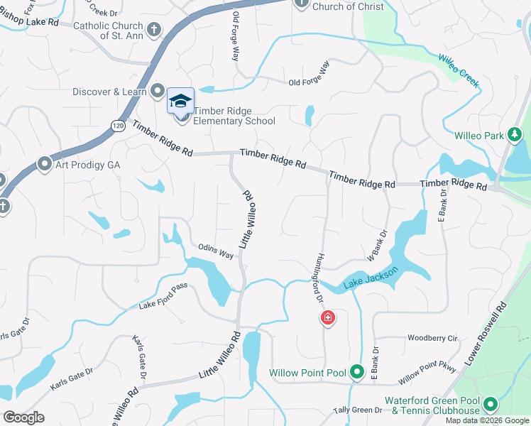 map of restaurants, bars, coffee shops, grocery stores, and more near 1750 Little Willeo Road in Marietta