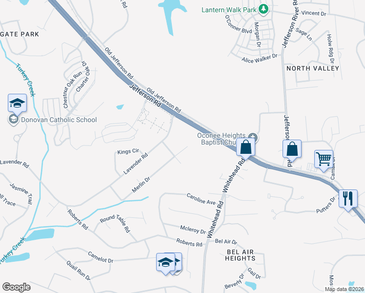 map of restaurants, bars, coffee shops, grocery stores, and more near 265 Merlin Place in Athens