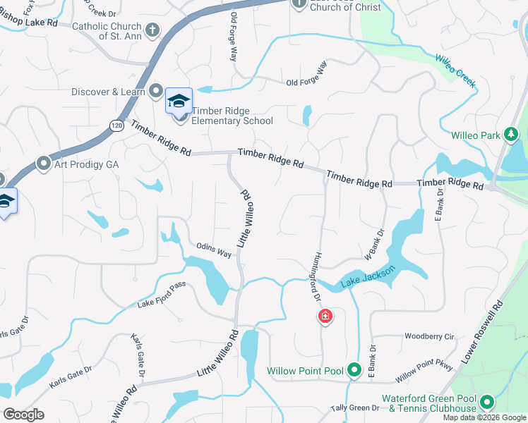 map of restaurants, bars, coffee shops, grocery stores, and more near 1750 Little Willeo Road in Marietta