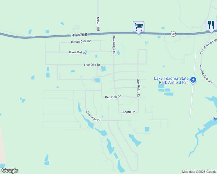 map of restaurants, bars, coffee shops, grocery stores, and more near 6900 Black Oak Trail in Kingston