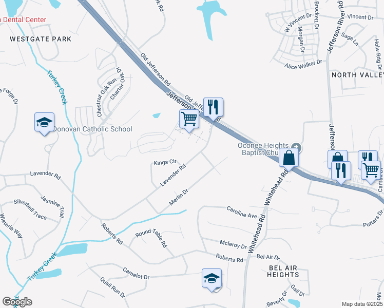 map of restaurants, bars, coffee shops, grocery stores, and more near 110 Lavender Road in Athens