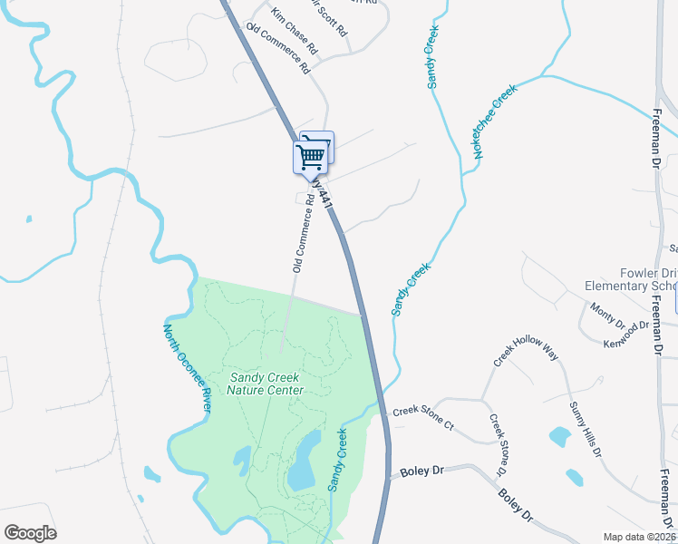 map of restaurants, bars, coffee shops, grocery stores, and more near 1509 Commerce Road in Athens