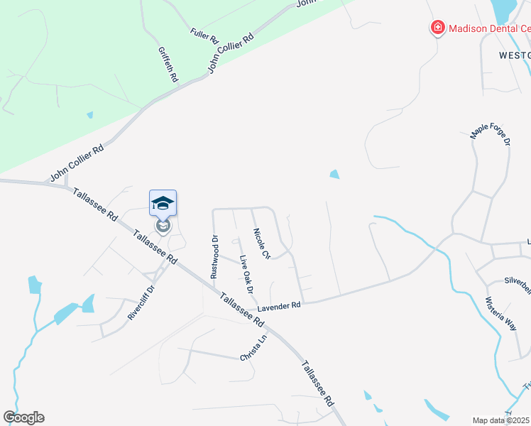map of restaurants, bars, coffee shops, grocery stores, and more near 395 Rustwood Drive in Athens