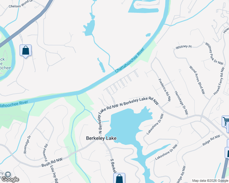 map of restaurants, bars, coffee shops, grocery stores, and more near 4218 West River Park in Duluth