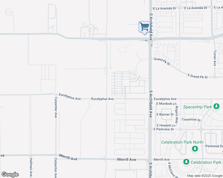 map of restaurants, bars, coffee shops, grocery stores, and more near 4550 South Grant Paseo in Ontario