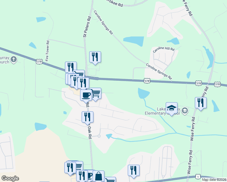 map of restaurants, bars, coffee shops, grocery stores, and more near 333 Grey Oaks Court in Lexington