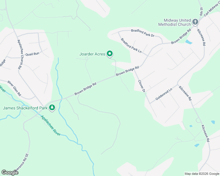 map of restaurants, bars, coffee shops, grocery stores, and more near 364 Brown Bridge Road in Auburn