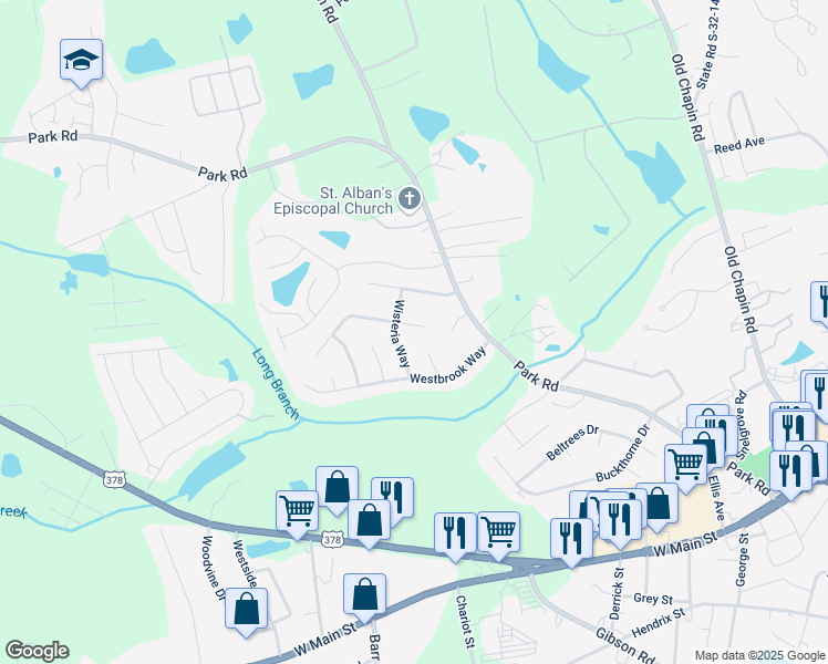 map of restaurants, bars, coffee shops, grocery stores, and more near 113 Ivy Hill Court in Lexington