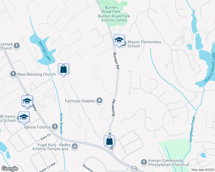 map of restaurants, bars, coffee shops, grocery stores, and more near 2903 Paddock Trail in Duluth