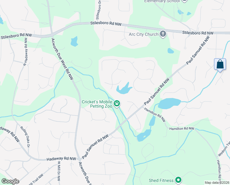 map of restaurants, bars, coffee shops, grocery stores, and more near 1590 Halisport Lake Drive Northwest in Kennesaw