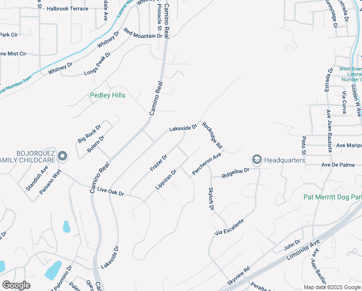 map of restaurants, bars, coffee shops, grocery stores, and more near 7572 Frazer Drive in Riverside