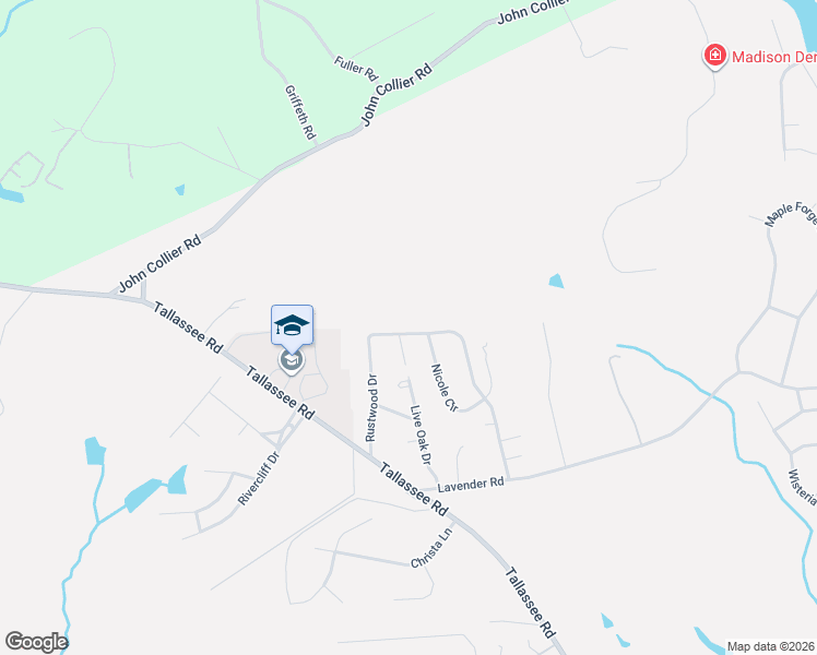 map of restaurants, bars, coffee shops, grocery stores, and more near 345 Rustwood Drive in Athens