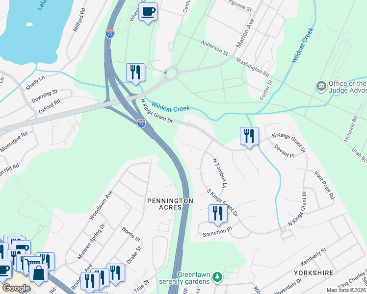 map of restaurants, bars, coffee shops, grocery stores, and more near 23 North Tombee Lane in Columbia
