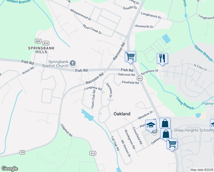 map of restaurants, bars, coffee shops, grocery stores, and more near 2464 Derwent Drive in Sumter