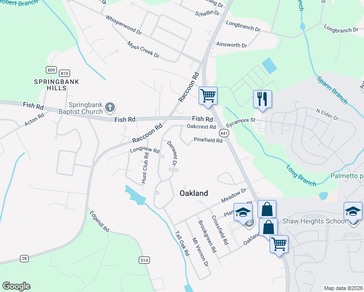 map of restaurants, bars, coffee shops, grocery stores, and more near 2452 Woodhaven Road in Sumter