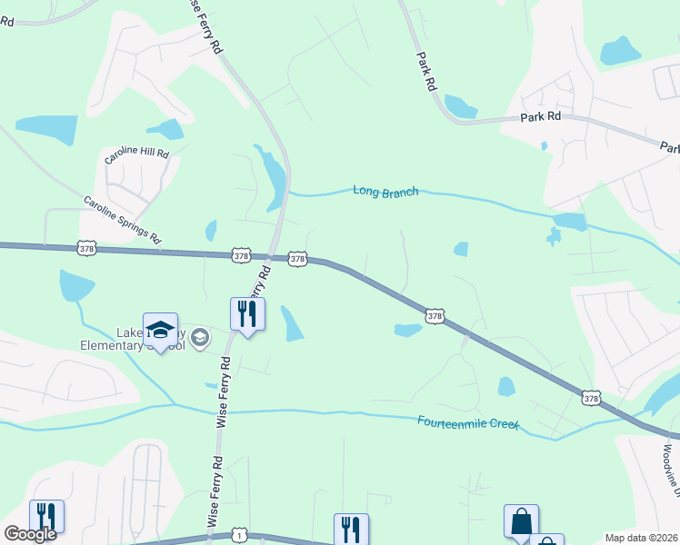map of restaurants, bars, coffee shops, grocery stores, and more near 463 U.S. 378 in Lexington