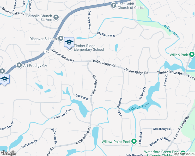 map of restaurants, bars, coffee shops, grocery stores, and more near 1760 Little Willeo Road in Marietta