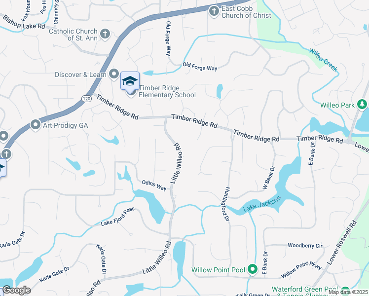 map of restaurants, bars, coffee shops, grocery stores, and more near 1760 Little Willeo Road in Marietta