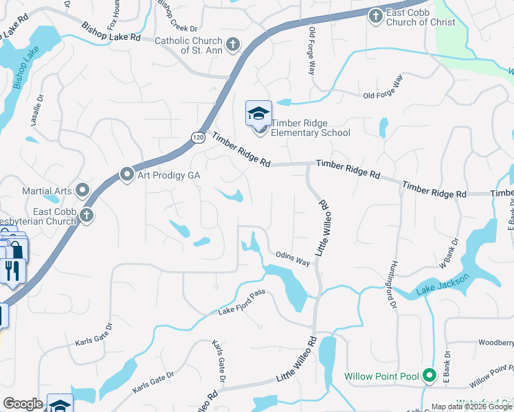 map of restaurants, bars, coffee shops, grocery stores, and more near 1823 Mallard Lake Drive in Marietta