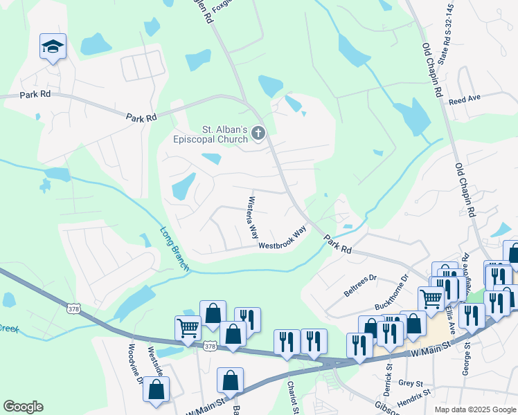 map of restaurants, bars, coffee shops, grocery stores, and more near 113 Ivy Hill Court in Lexington