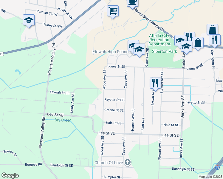 Etowah Street Southeast, Attalla AL Walk Score