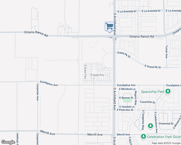map of restaurants, bars, coffee shops, grocery stores, and more near 4490 South Bryant Paseo in Ontario