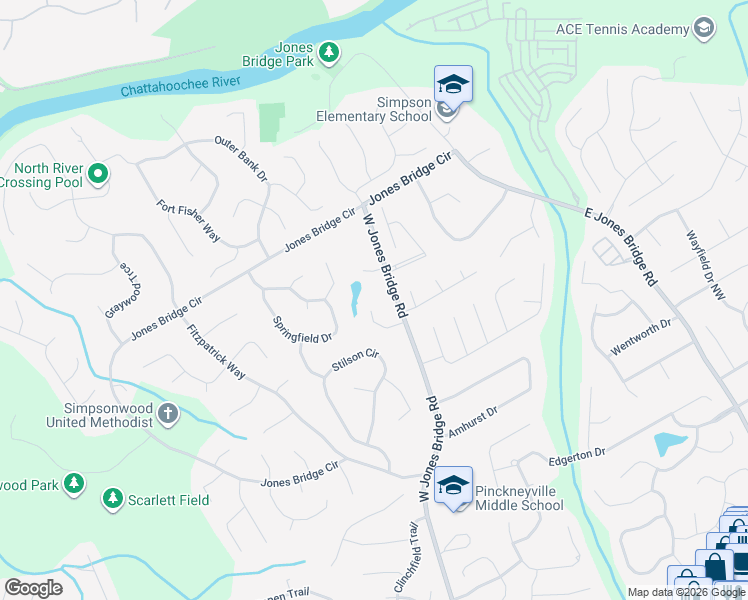 map of restaurants, bars, coffee shops, grocery stores, and more near 5393 Valley Mist Trace in Norcross