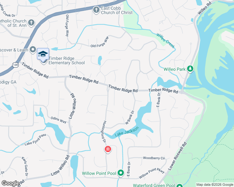 map of restaurants, bars, coffee shops, grocery stores, and more near 1610 Penwood Trce in Marietta