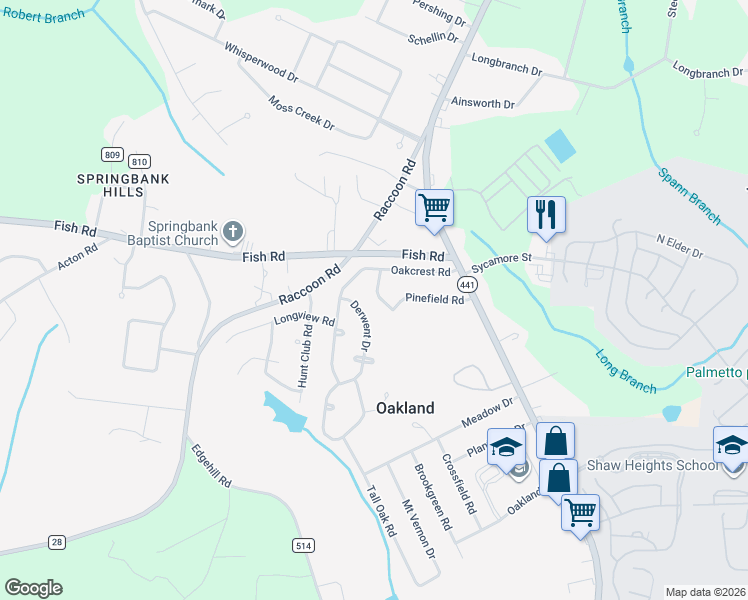 map of restaurants, bars, coffee shops, grocery stores, and more near 2452 Woodhaven Road in Sumter