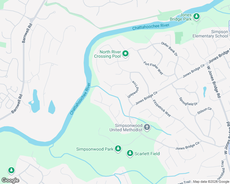 map of restaurants, bars, coffee shops, grocery stores, and more near 5722 Creekside Drive in Norcross