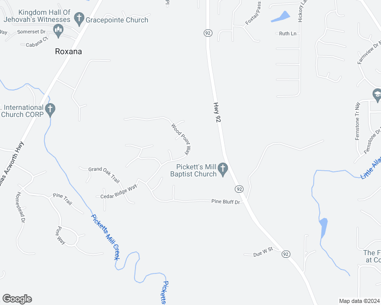 map of restaurants, bars, coffee shops, grocery stores, and more near 262 Wood Point Way in Dallas