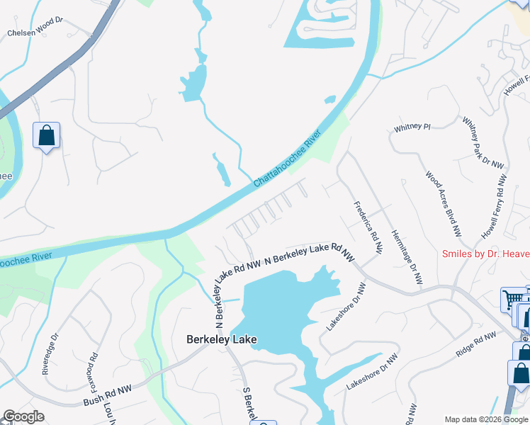 map of restaurants, bars, coffee shops, grocery stores, and more near 4236 Central River Park in Duluth