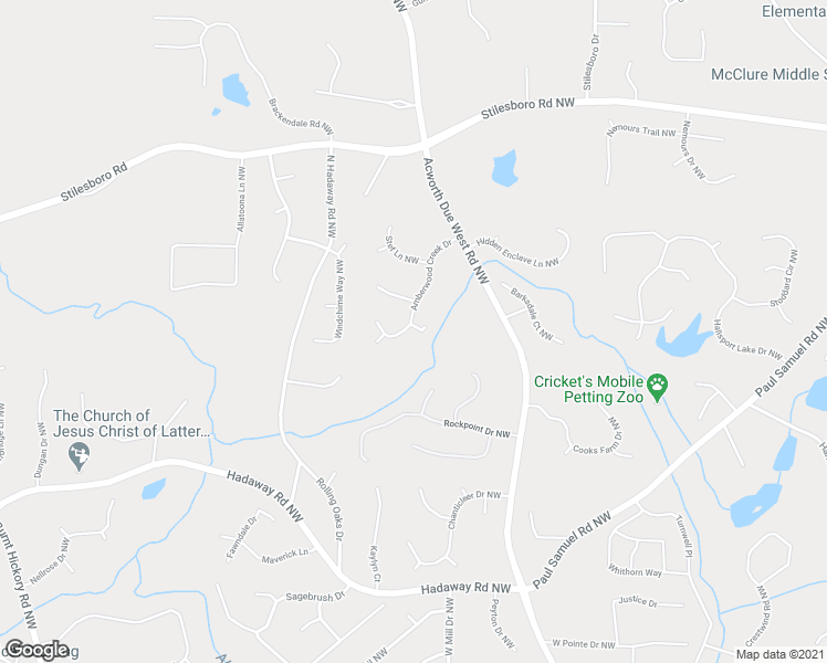 map of restaurants, bars, coffee shops, grocery stores, and more near 1526 Amberwood Creek Drive in Kennesaw